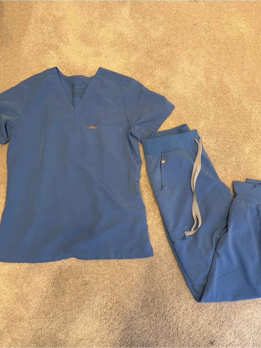 Figs Women's Scrub-Style Pajama Set in Blue